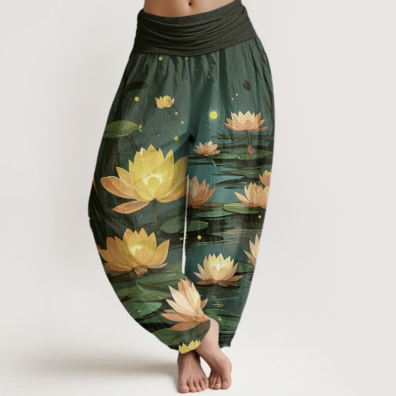 Breathable Cotton Night Lotus Relaxed Meditation Harem Pants