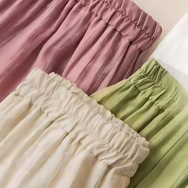 Retro Casual Embroidery Design Drawstring Cotton Linen Women's Wide Leg Pants With Pockets