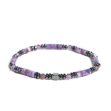Handcrafted Amethyst and Hematite Spiritual Awareness Energy Bracelet