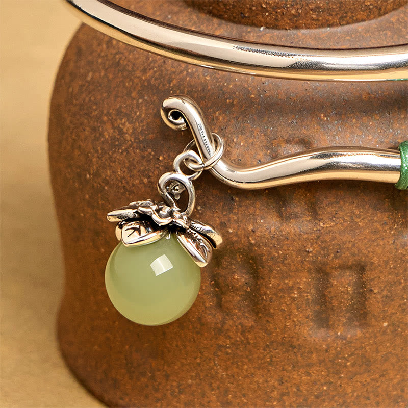 Copper Alloy Green Bead Charm Luck Cuff Bracelet Bangle