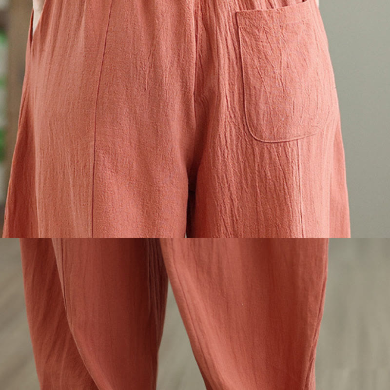 Tactile Cotton Linen Straight-Leg Meditation Pants
