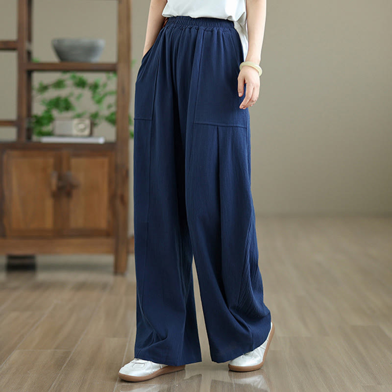 Tactile Cotton Linen Straight-Leg Meditation Pants