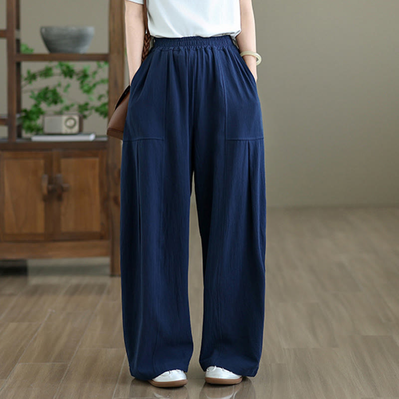 Tactile Cotton Linen Straight-Leg Meditation Pants