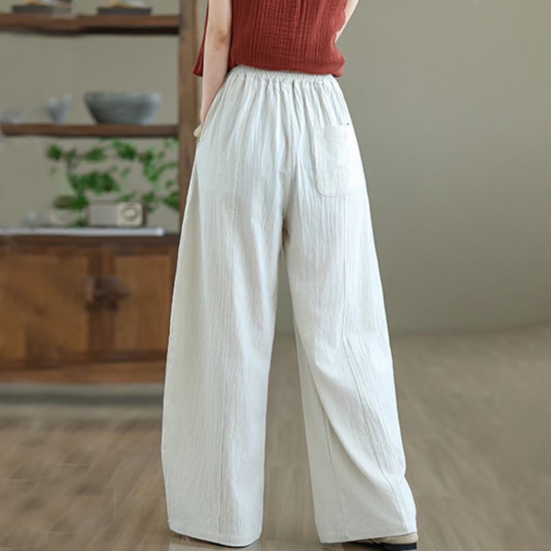 Tactile Cotton Linen Straight-Leg Meditation Pants