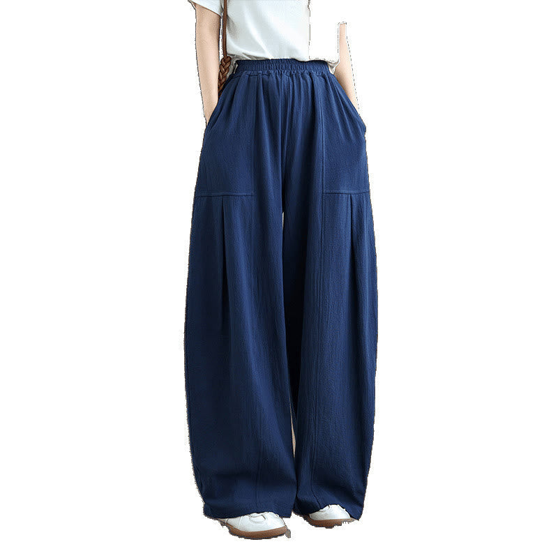 Tactile Cotton Linen Straight-Leg Meditation Pants