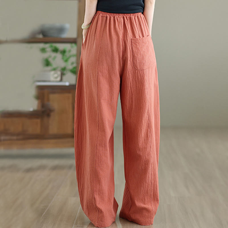 Tactile Cotton Linen Straight-Leg Meditation Pants