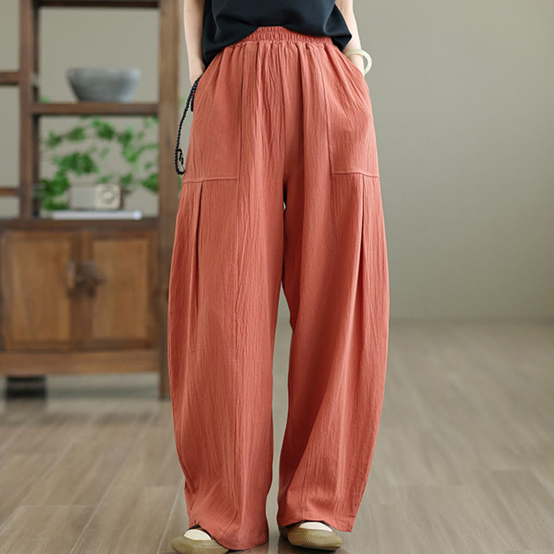 Tactile Cotton Linen Straight-Leg Meditation Pants