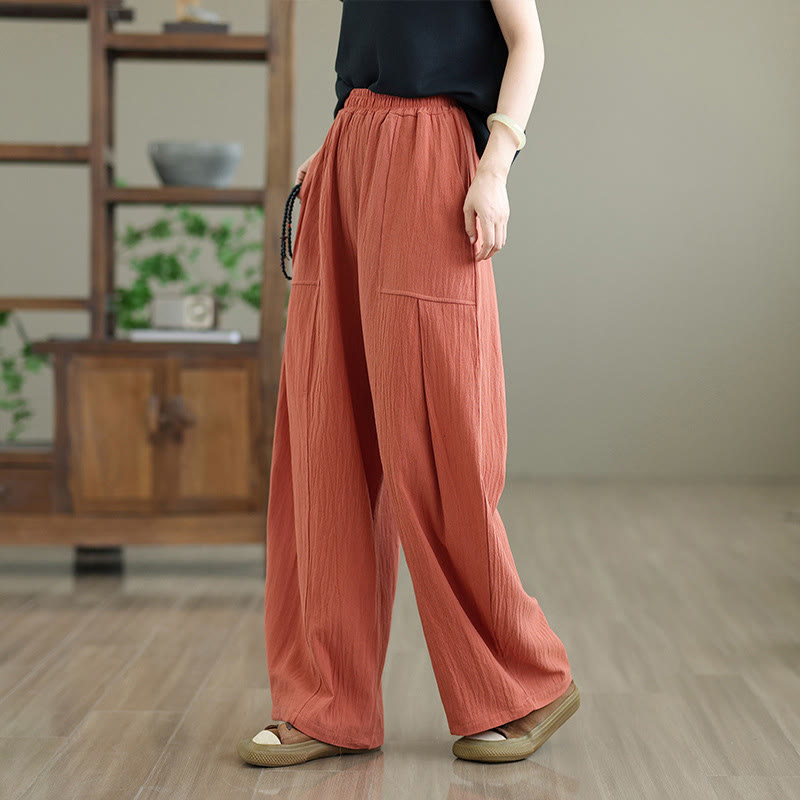 Tactile Cotton Linen Straight-Leg Meditation Pants