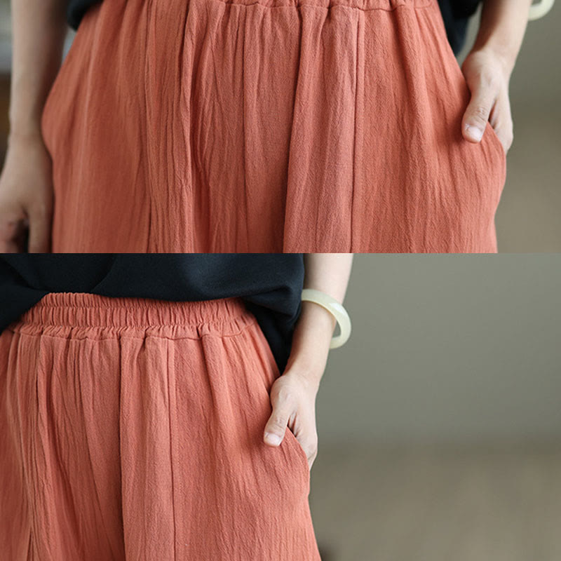 Tactile Cotton Linen Straight-Leg Meditation Pants