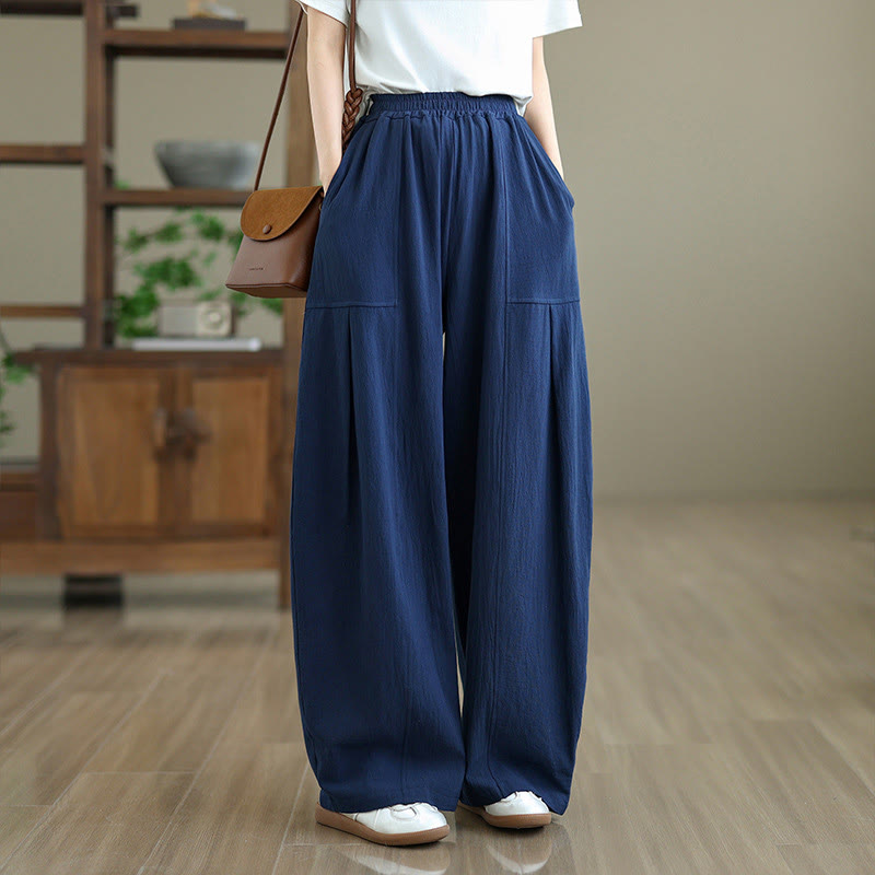Tactile Cotton Linen Straight-Leg Meditation Pants