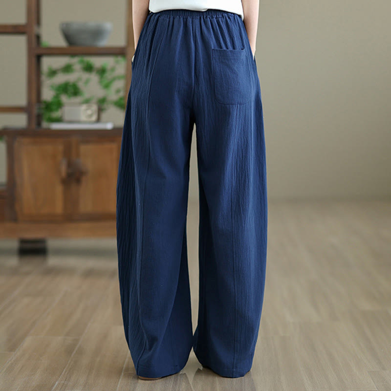 Tactile Cotton Linen Straight-Leg Meditation Pants