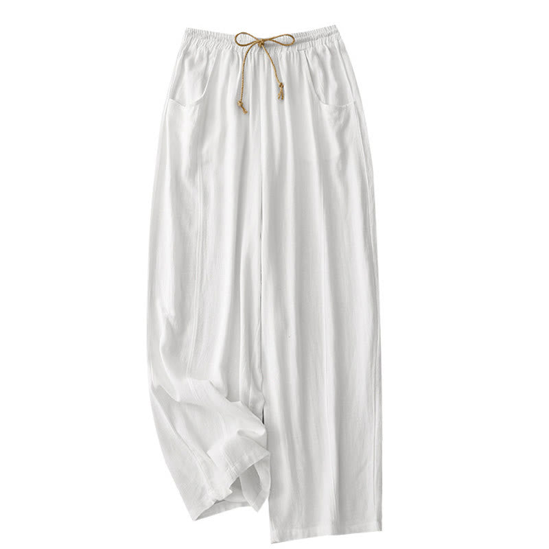 Breathable Cotton Straight-Leg Meditation Pants
