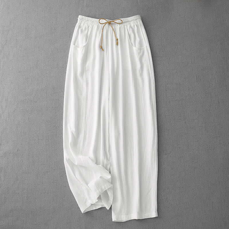 Breathable Cotton Straight-Leg Meditation Pants