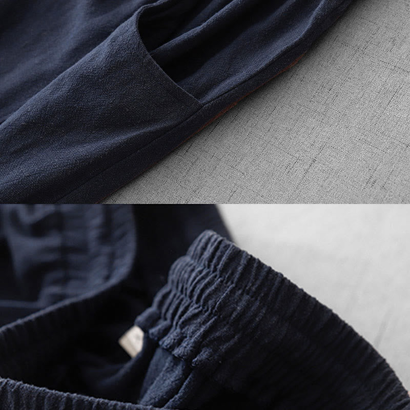 Breathable Cotton Straight-Leg Meditation Pants
