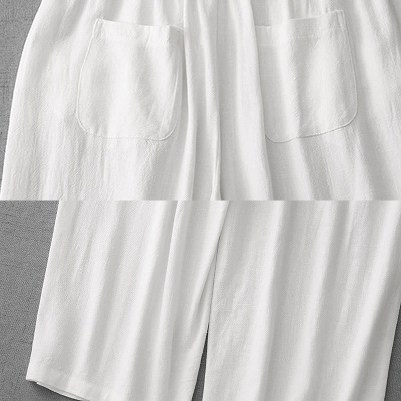 Breathable Cotton Straight-Leg Meditation Pants