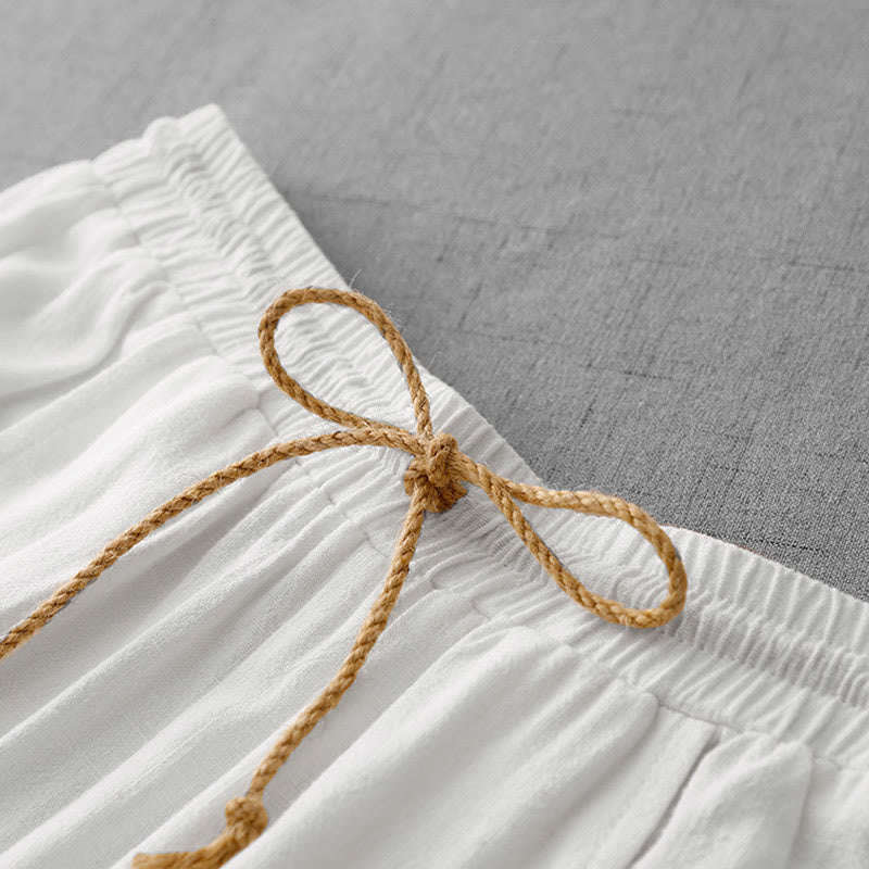 Breathable Cotton Straight-Leg Meditation Pants