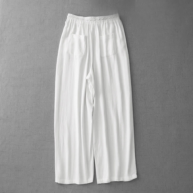Breathable Cotton Straight-Leg Meditation Pants