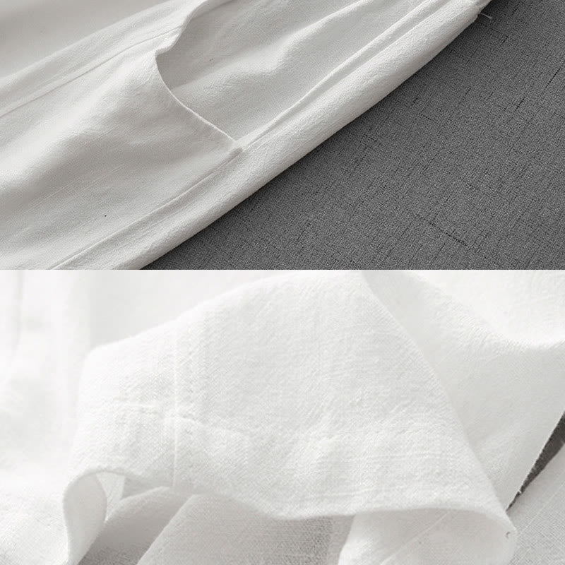 Breathable Cotton Straight-Leg Meditation Pants