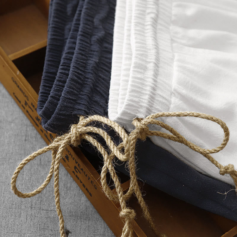 Breathable Cotton Straight-Leg Meditation Pants