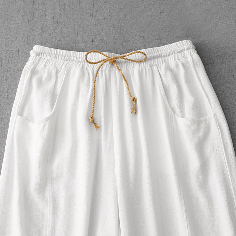 Breathable Cotton Straight-Leg Meditation Pants