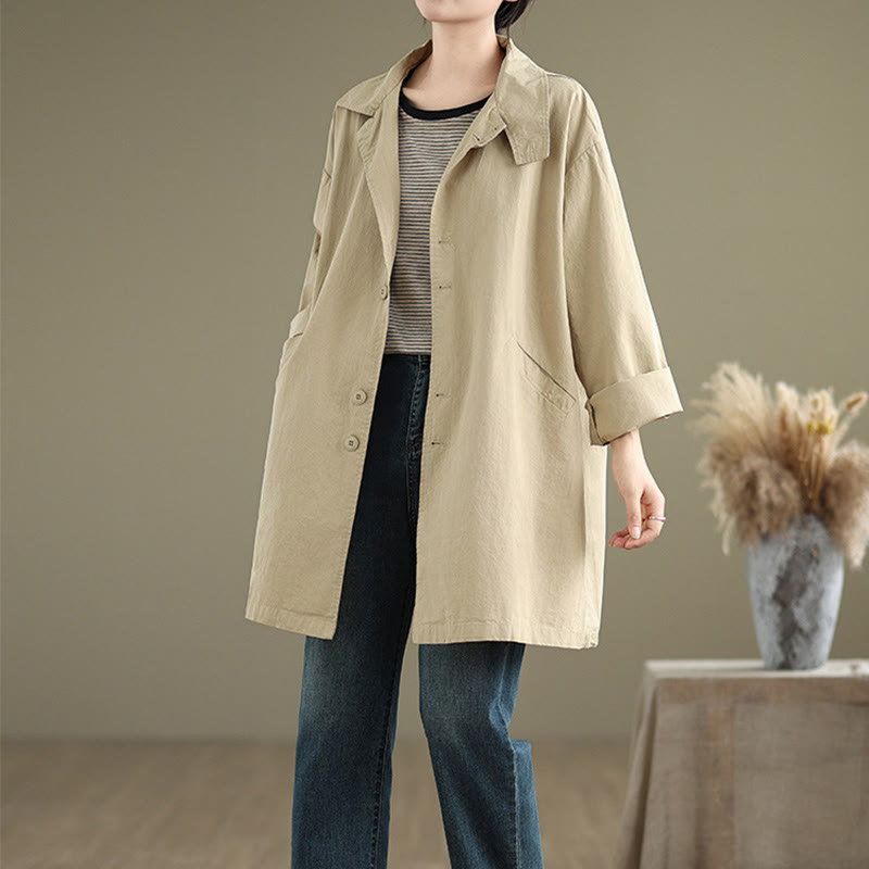 Breathable Cotton Linen Minimalist Daily Grounding Jacket
