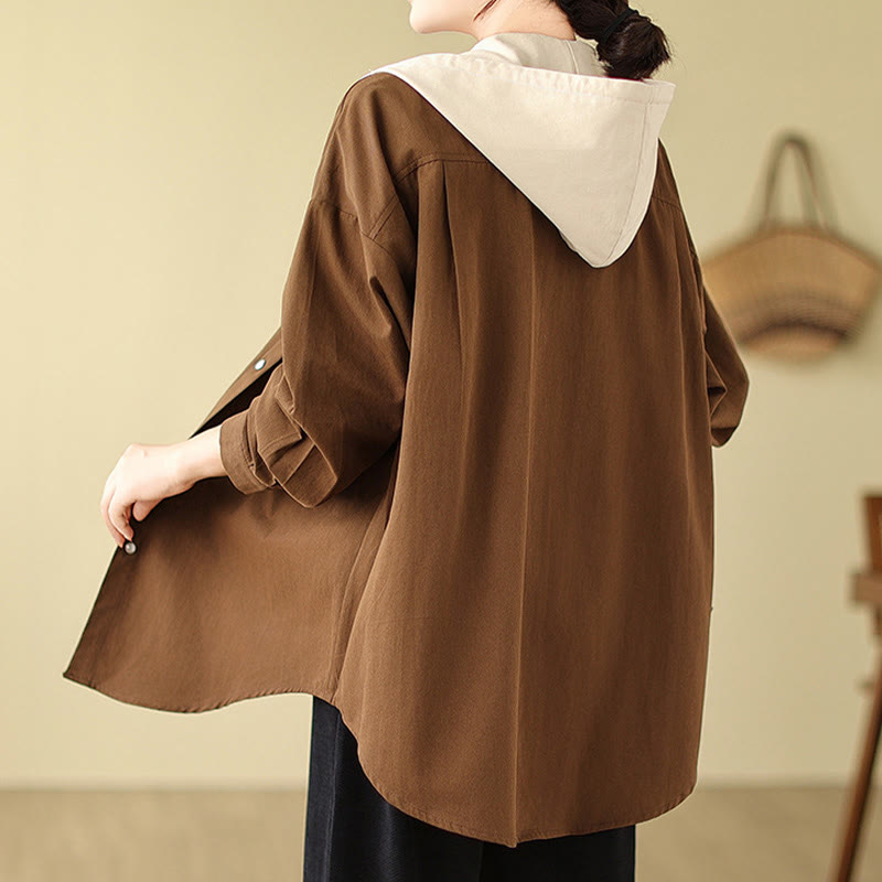 Breathable Cotton Linen Hooded Jacket for Mindful Daily Wear