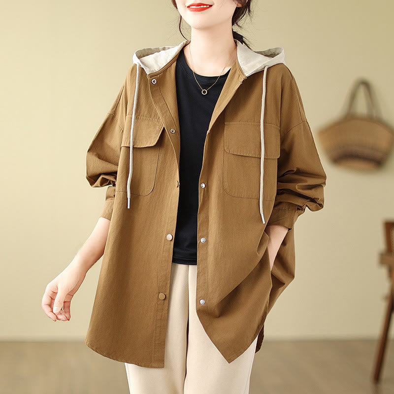 Breathable Cotton Linen Hooded Jacket for Mindful Daily Wear
