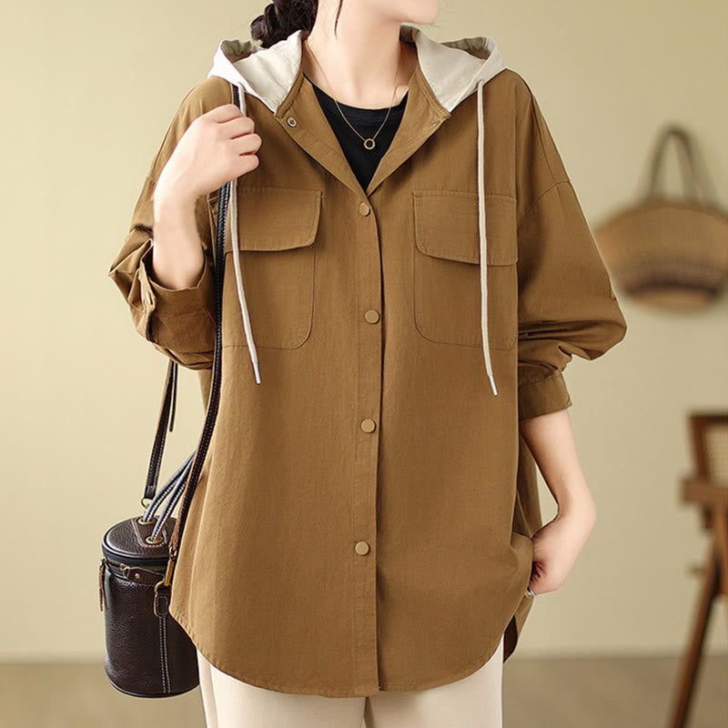 Breathable Cotton Linen Hooded Jacket for Mindful Daily Wear