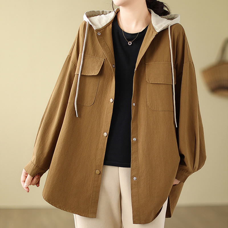Breathable Cotton Linen Hooded Jacket for Mindful Daily Wear