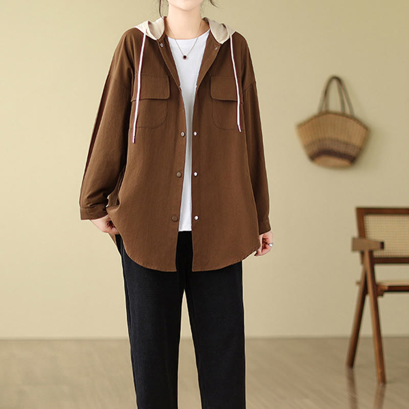 Breathable Cotton Linen Hooded Jacket for Mindful Daily Wear