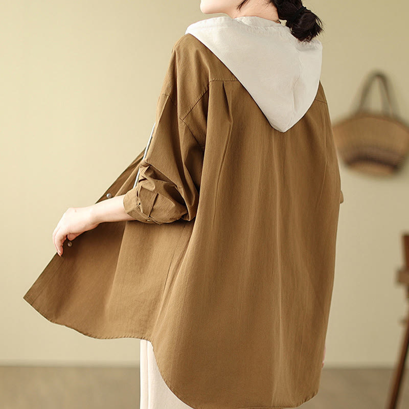 Breathable Cotton Linen Hooded Jacket for Mindful Daily Wear