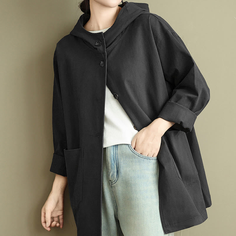Cotton Linen Hooded Utility Jacket for Mindful Daily Wear