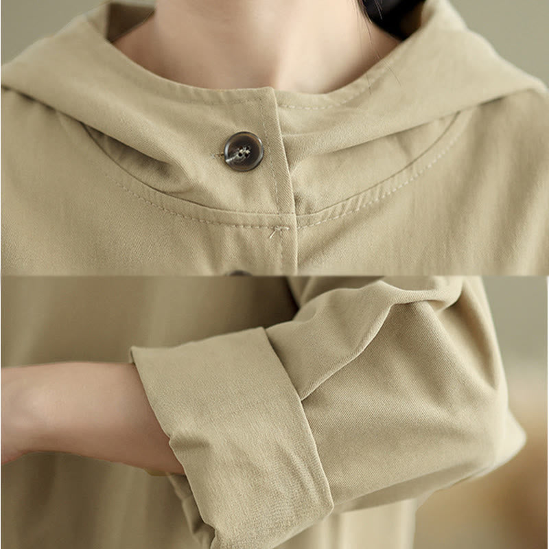 Cotton Linen Hooded Utility Jacket for Mindful Daily Wear