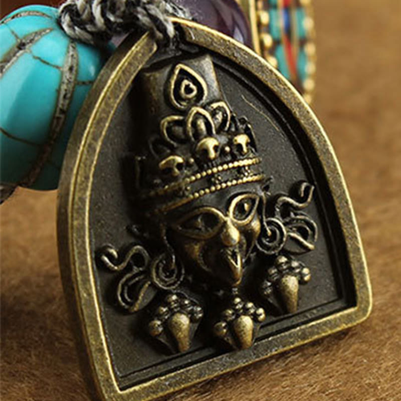 Tibetan Buddha's Eye Turquoise Lotus Zakiram Protection Rope Bracelet