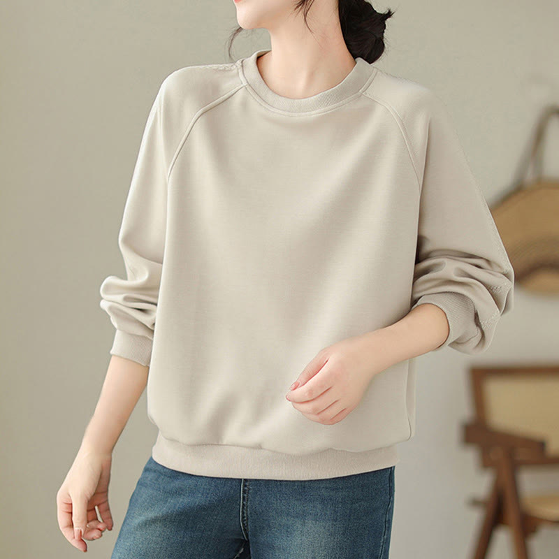 Tactile Cotton Minimalist Grounding Crew Neck Sweatshirt