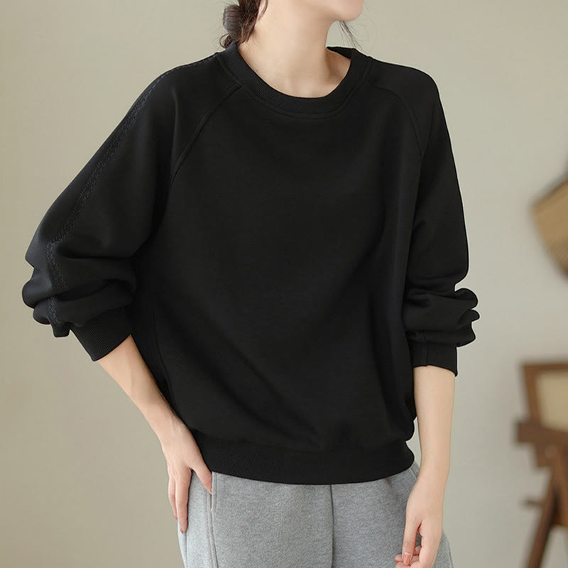 Tactile Cotton Minimalist Grounding Crew Neck Sweatshirt