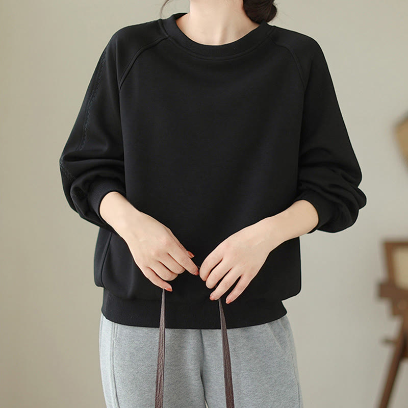 Tactile Cotton Minimalist Grounding Crew Neck Sweatshirt