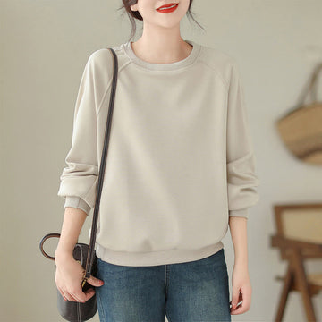 Tactile Cotton Minimalist Grounding Crew Neck Sweatshirt