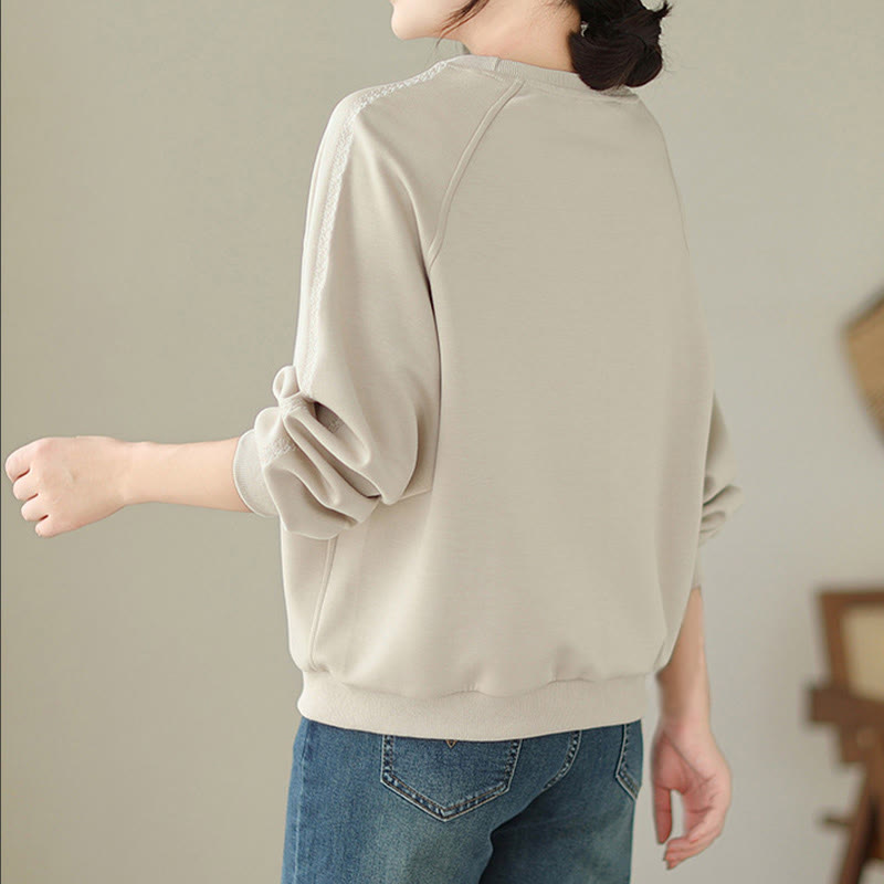 Tactile Cotton Minimalist Grounding Crew Neck Sweatshirt