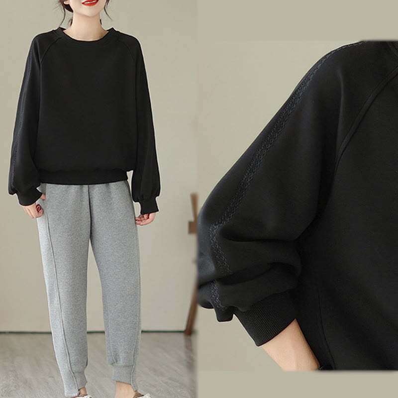 Tactile Cotton Minimalist Grounding Crew Neck Sweatshirt
