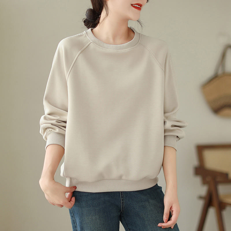 Tactile Cotton Minimalist Grounding Crew Neck Sweatshirt
