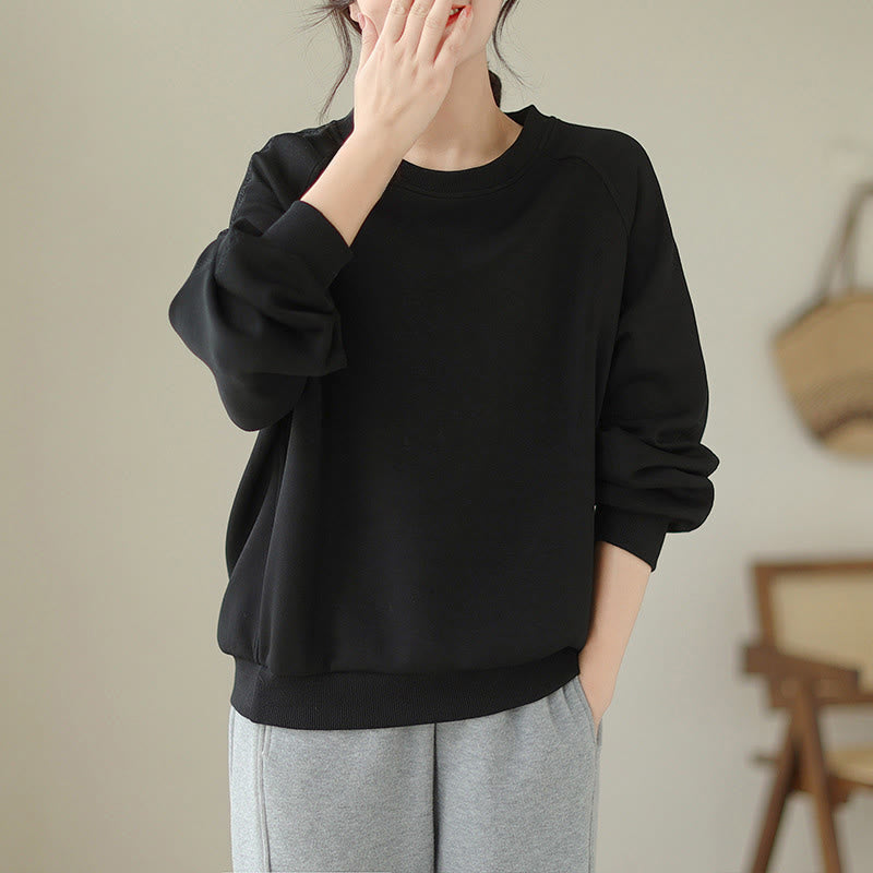 Tactile Cotton Minimalist Grounding Crew Neck Sweatshirt