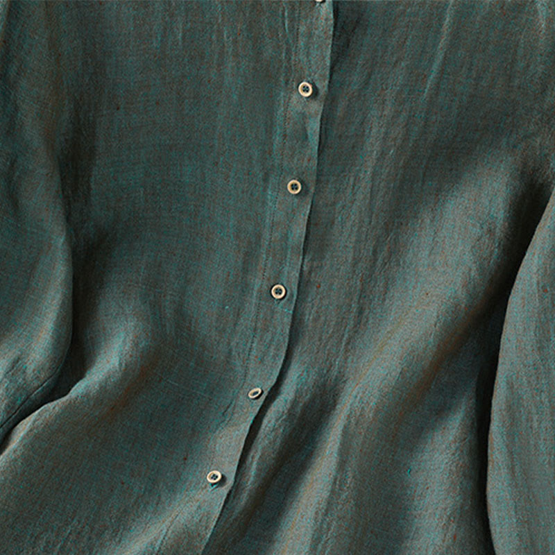 Cotton Linen Relaxed Crew Neck Mindful Shirt