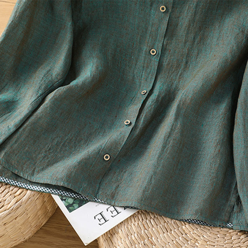 Cotton Linen Relaxed Crew Neck Mindful Shirt