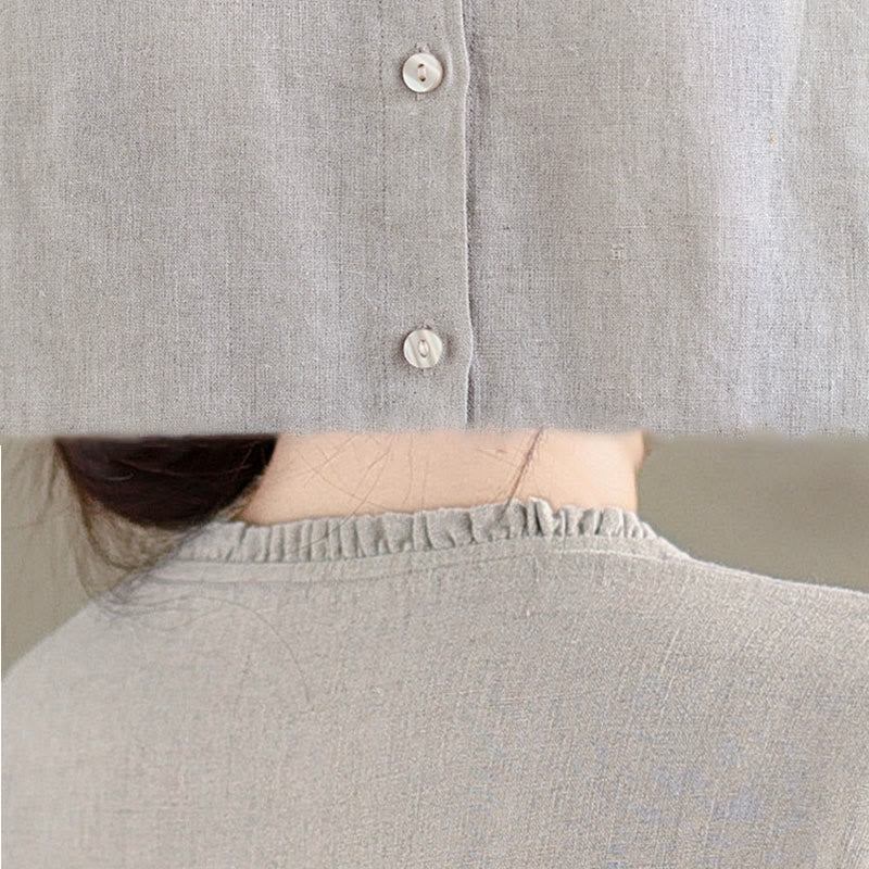 Cotton Linen Relaxed Crew Neck Mindful Shirt