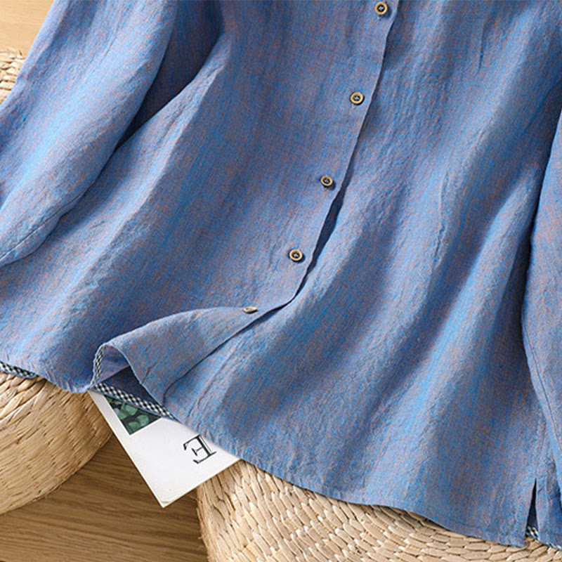 Cotton Linen Relaxed Crew Neck Mindful Shirt
