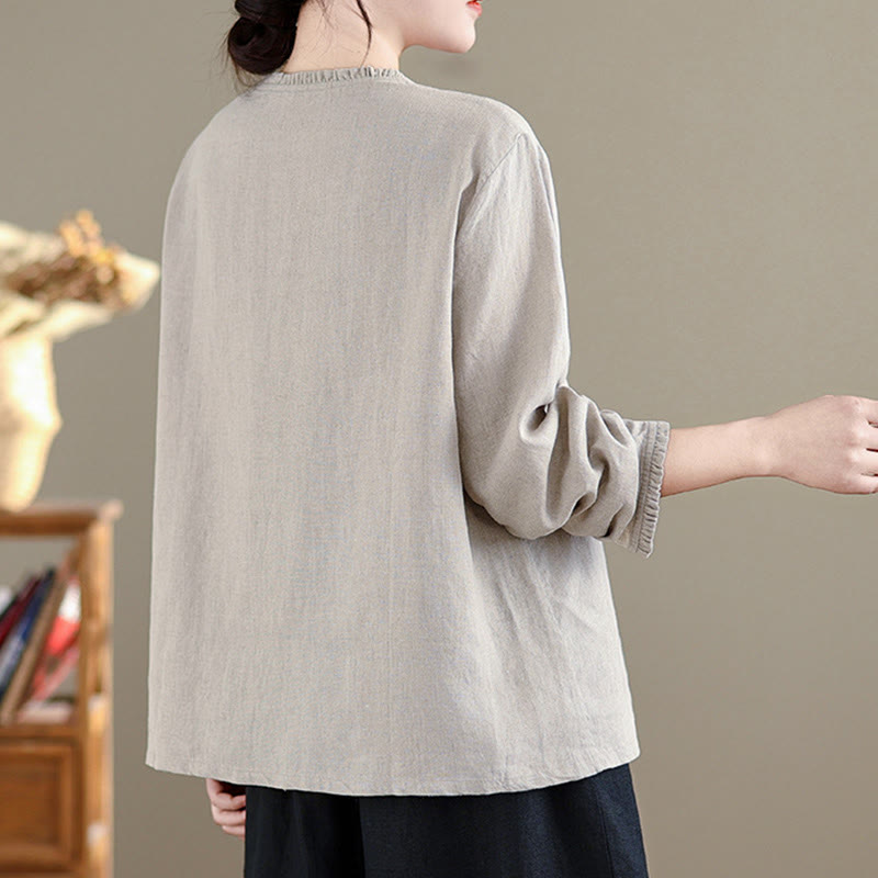 Cotton Linen Relaxed Crew Neck Mindful Shirt