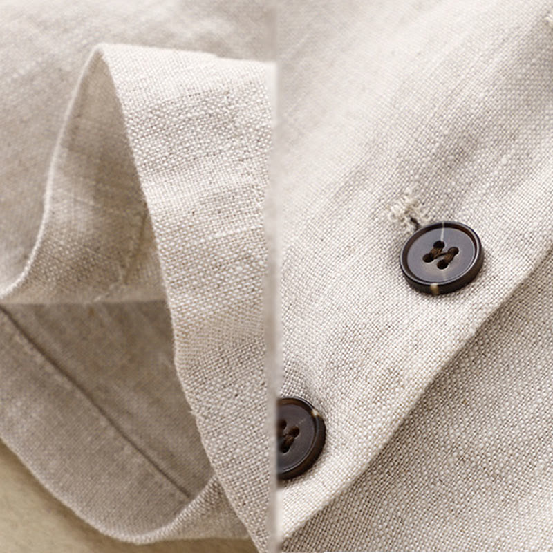Lightweight Cotton Linen Lapel Grounding Jacket