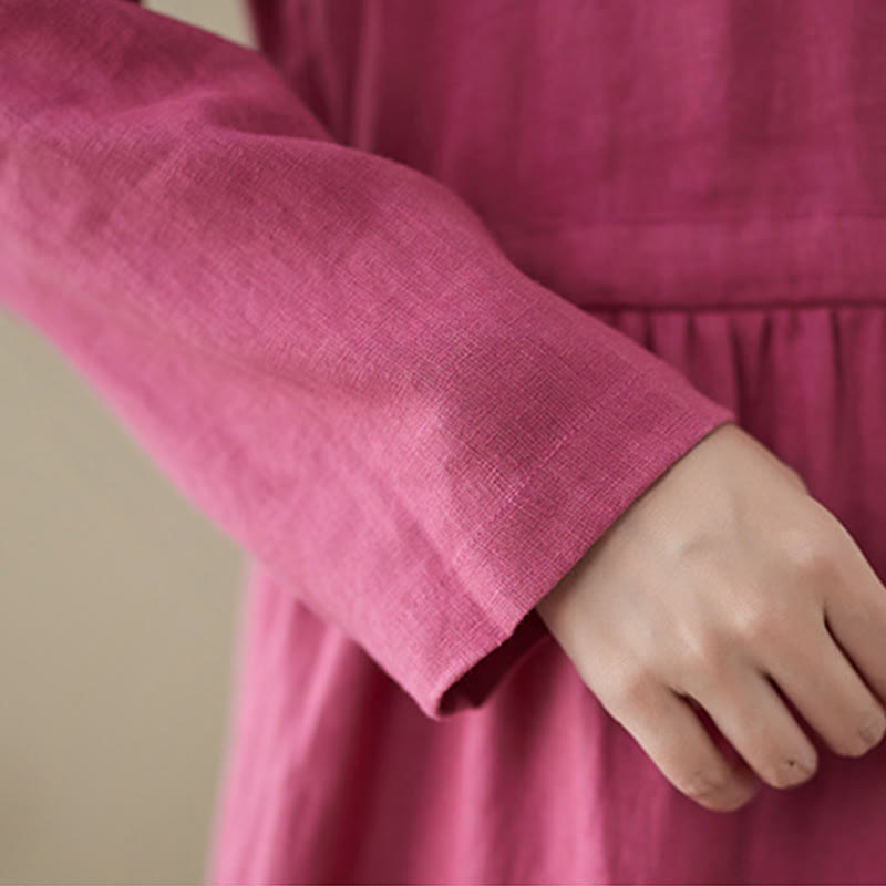 Cotton Linen Relaxed Grounding Midi Dress