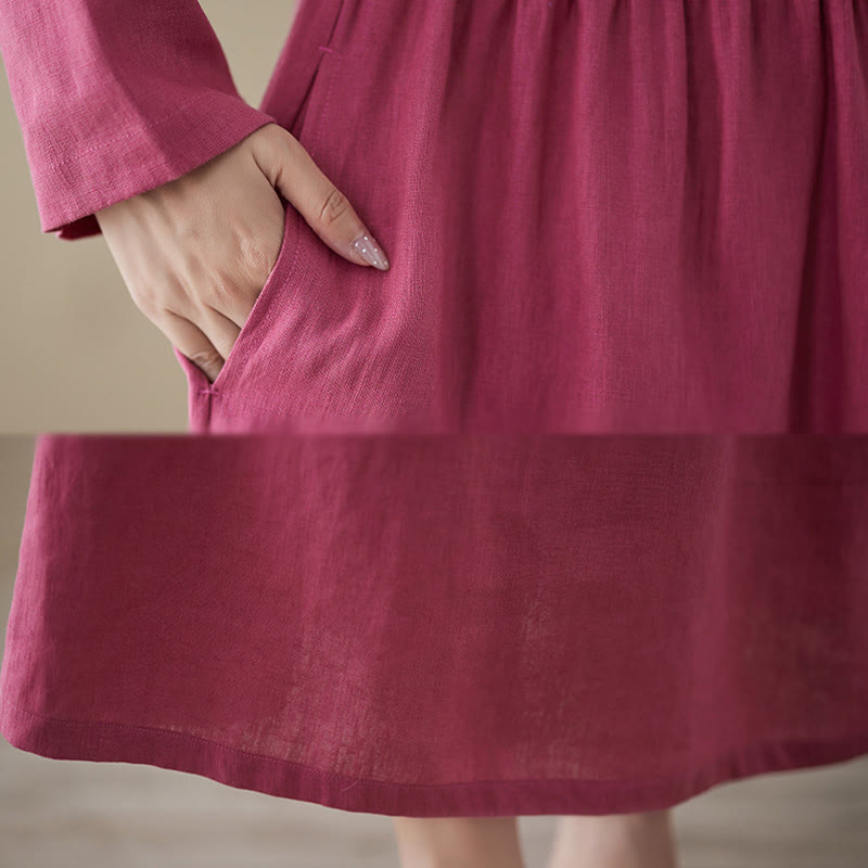 Cotton Linen Relaxed Grounding Midi Dress